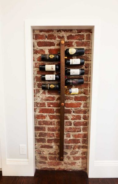 wine storage brick wall ideas